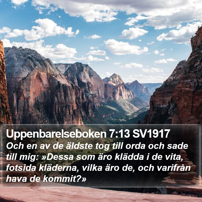 Uppenbarelseboken 7:13 SV1917 Bible Study