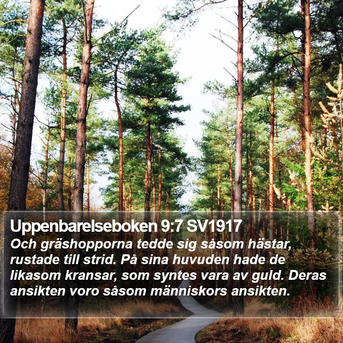 Uppenbarelseboken 9:7 SV1917 Bible Study