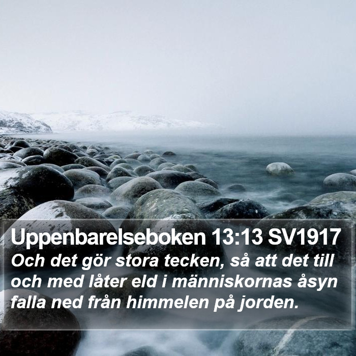 Uppenbarelseboken 13:13 SV1917 Bible Study