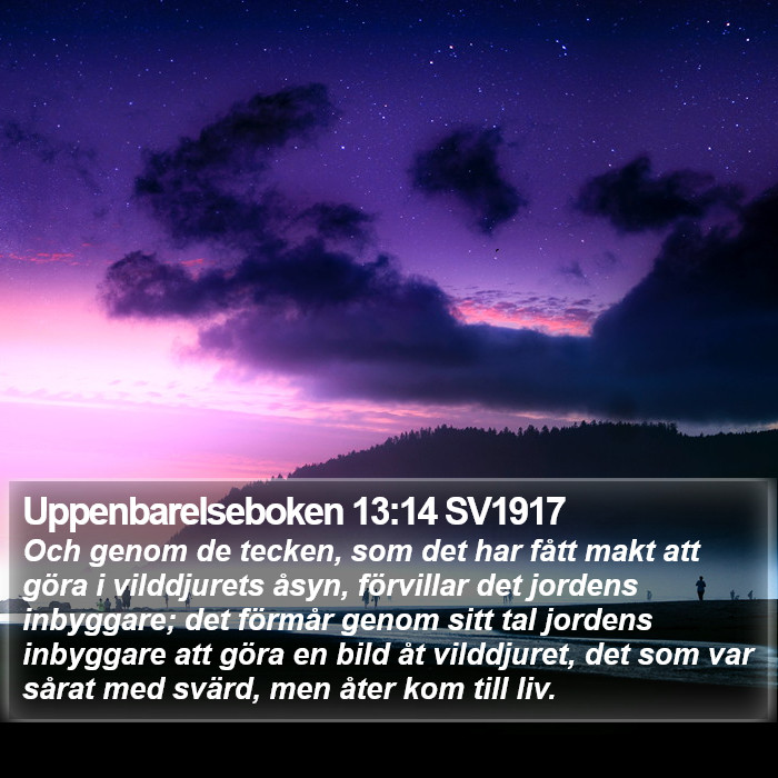 Uppenbarelseboken 13:14 SV1917 Bible Study