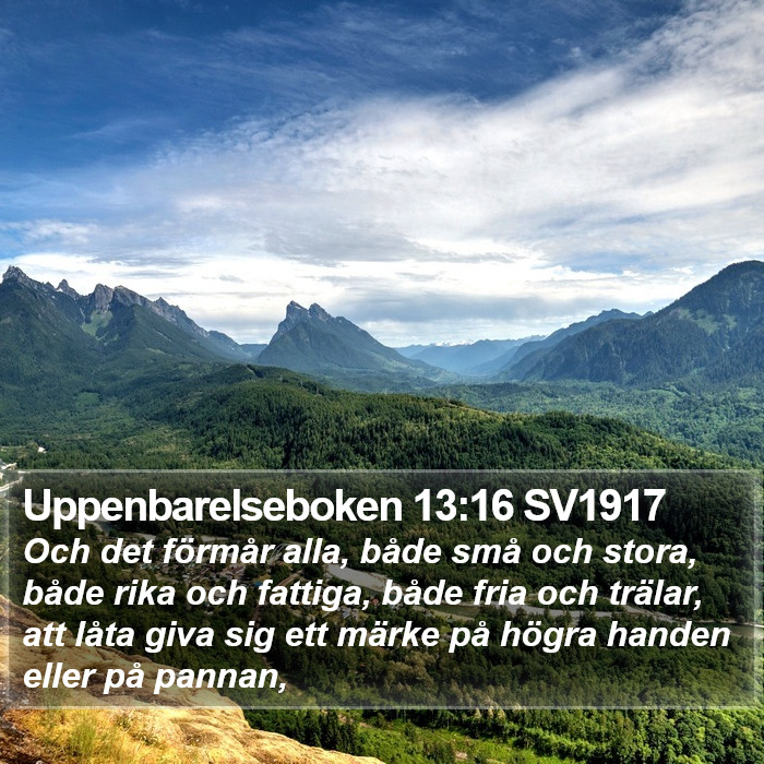 Uppenbarelseboken 13:16 SV1917 Bible Study