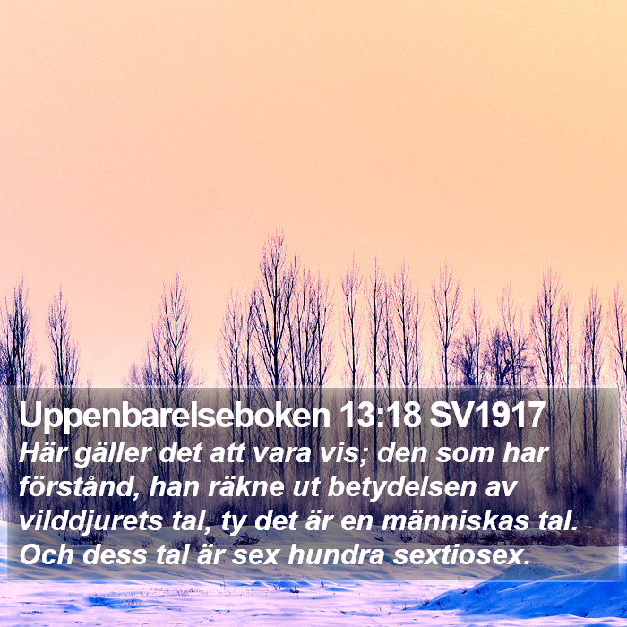 Uppenbarelseboken 13:18 SV1917 Bible Study