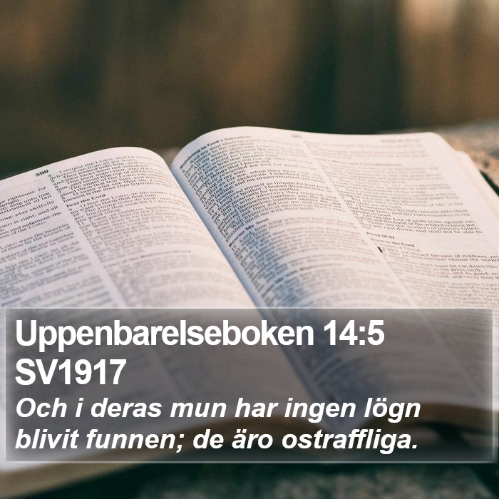 Uppenbarelseboken 14:5 SV1917 Bible Study