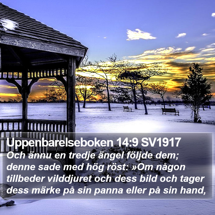 Uppenbarelseboken 14:9 SV1917 Bible Study