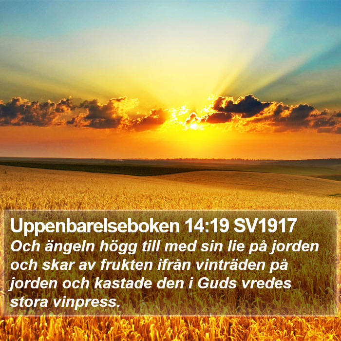 Uppenbarelseboken 14:19 SV1917 Bible Study