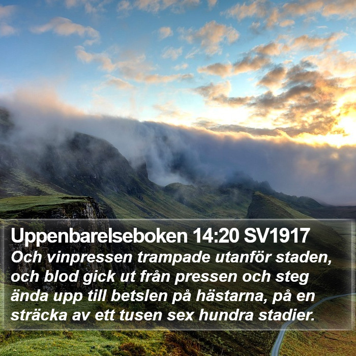 Uppenbarelseboken 14:20 SV1917 Bible Study
