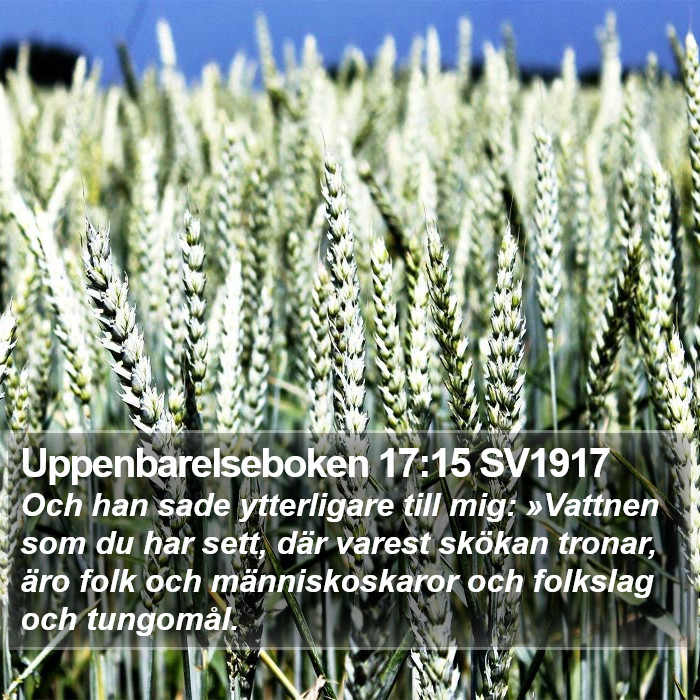 Uppenbarelseboken 17:15 SV1917 Bible Study