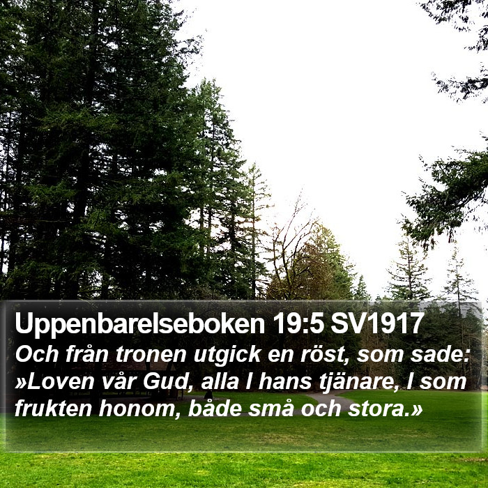 Uppenbarelseboken 19:5 SV1917 Bible Study