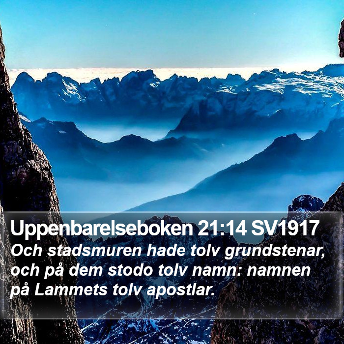 Uppenbarelseboken 21:14 SV1917 Bible Study